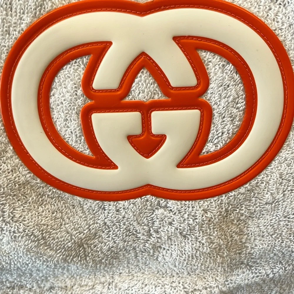 Gucci Beach Towel with Orange and White Logo